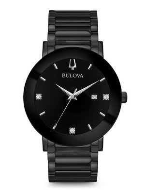 Gents' Bulova Black Diamond Modern Watch
