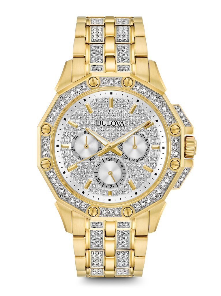 Gents' Bulova Gold-Tone Crystal Watch