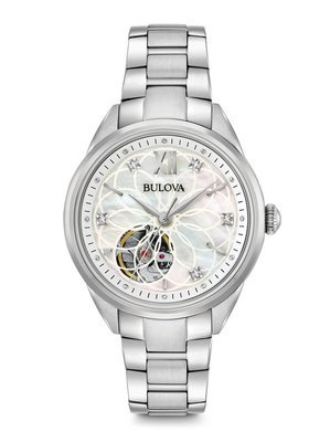 Ladies' Bulova Silver-Tone Windowed Automatic Classic Watch