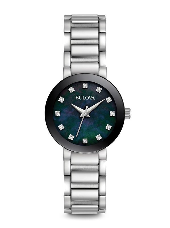 Ladies' Bulova Silver-Tone Modern Diamond Watch