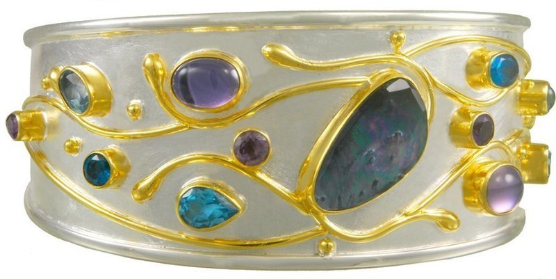 Michou "Mystic Cascade" Cuff Bracelet - Iridescence Collection