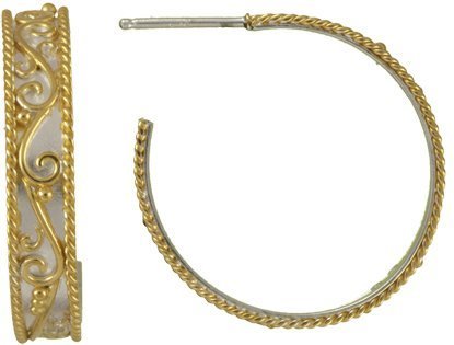 Michou Scrolling Hoop Earrings - Timeless Scrolls