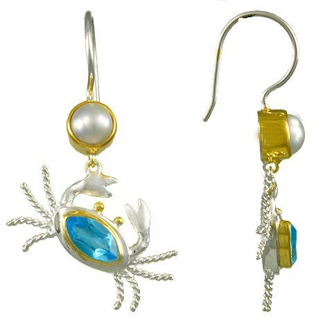 Michou "Blue Crab" Earrings - Poseidon's Treasures