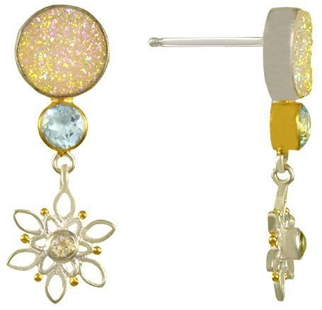 Michou Druzy Snowflake Earrings - Winter Wonderland