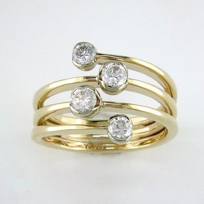 14K Yellow Gold Diamond Galaxy Ring