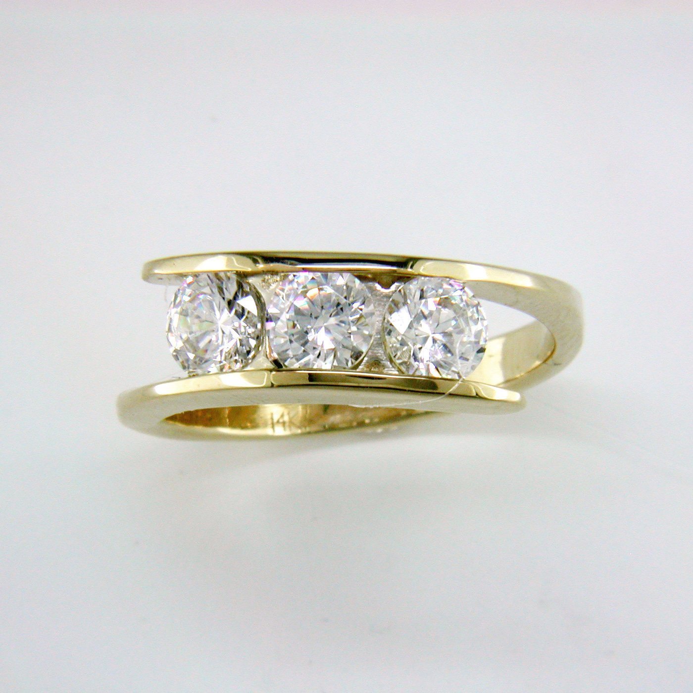 14K Yellow Gold Diamond Slice Ring