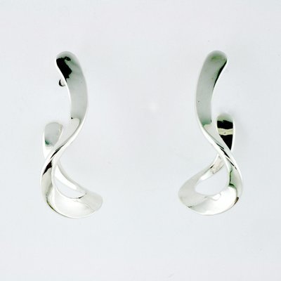 Sterling Silver Ruffle Hook Earrings