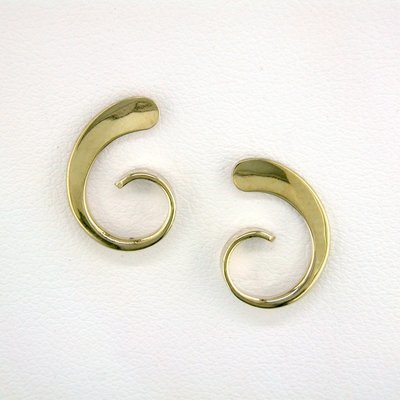14K Yellow Gold Curl Earrings