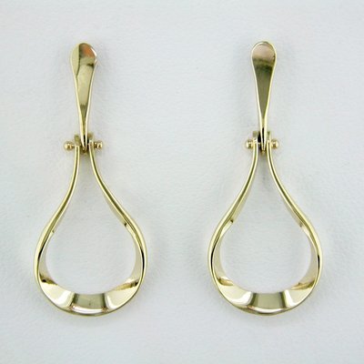 14K Yellow Gold Door-Knocker Earrings - Small