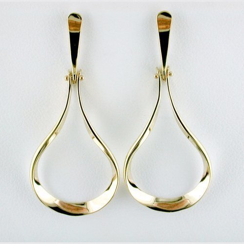 14K Yellow Gold Door-Knocker Earrings - Large