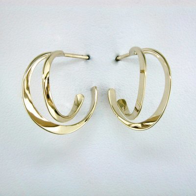 14K Yellow Gold Double Hoop Earrings