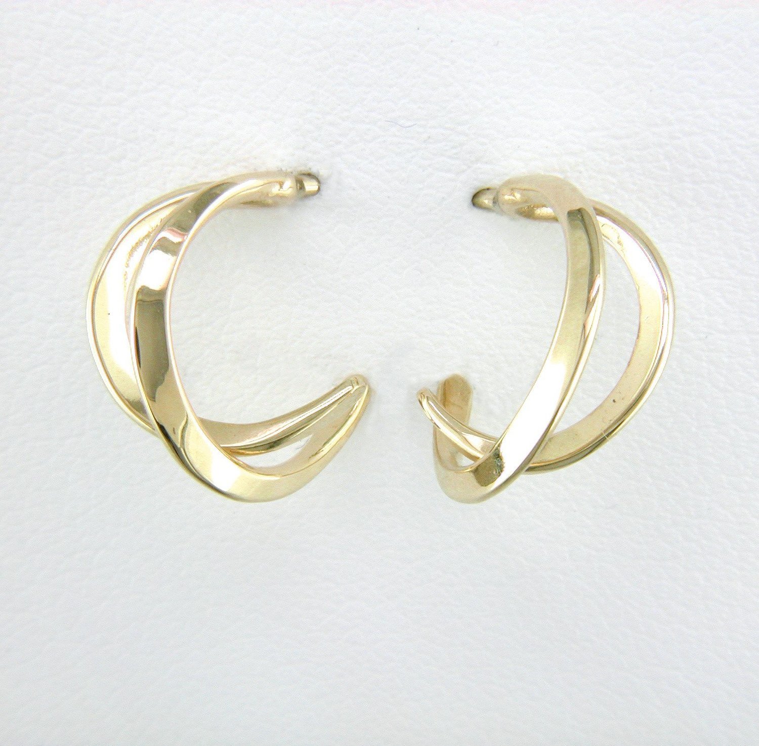 14K Yellow Gold Double Hoop Earrings - Small