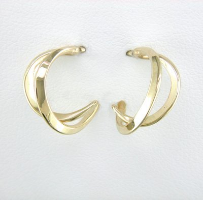 14K Yellow Gold Double Hoop Earrings - Small