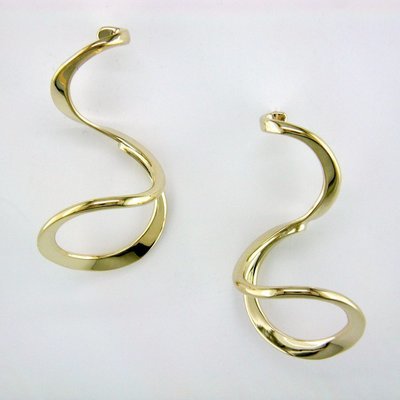 14K Yellow Gold Snake Charmer Earrings