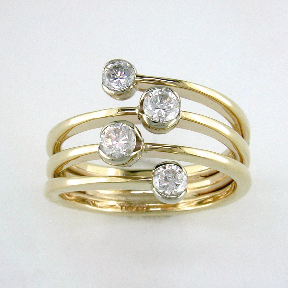 14K Yellow Gold Diamond Galaxy Ring