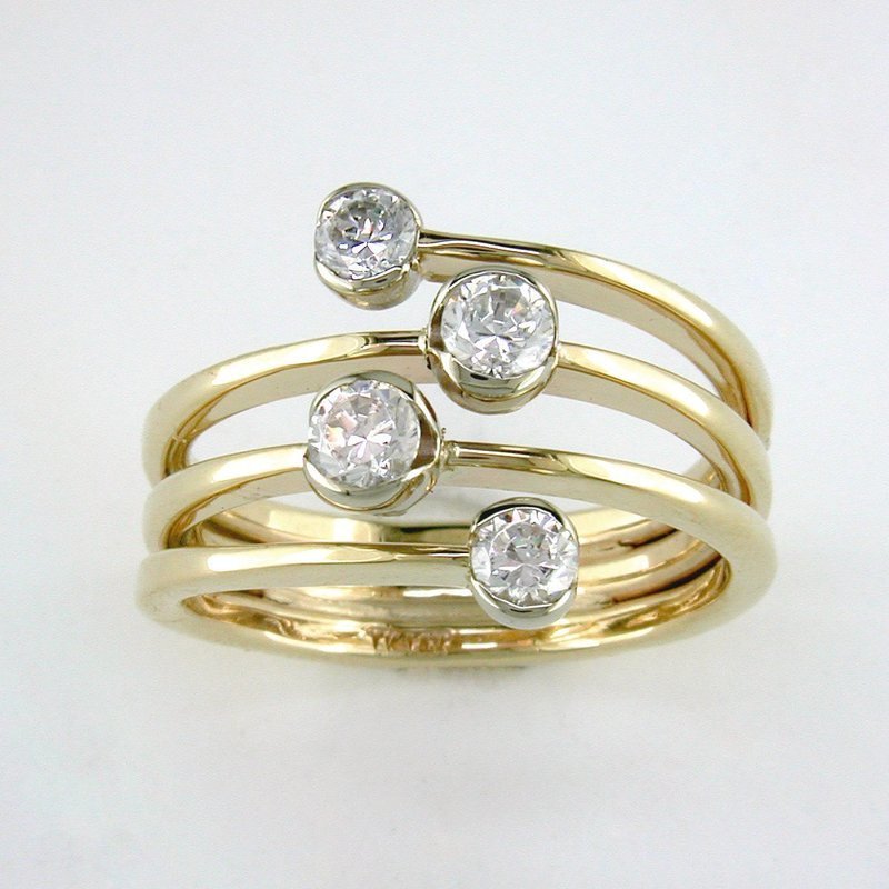 14K Yellow Gold Diamond Galaxy Ring