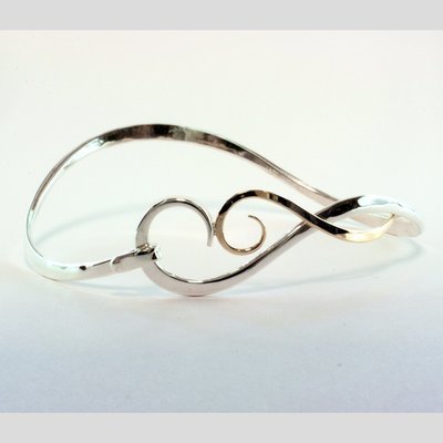 14K Yellow Gold and Sterling Silver Crashing Wave Bracelet