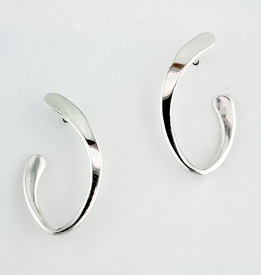 Sterling Silver Oval Hoop Earrings