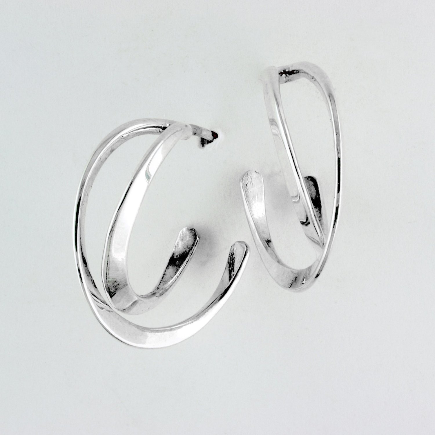 Sterling Silver Double Hoop Earrings