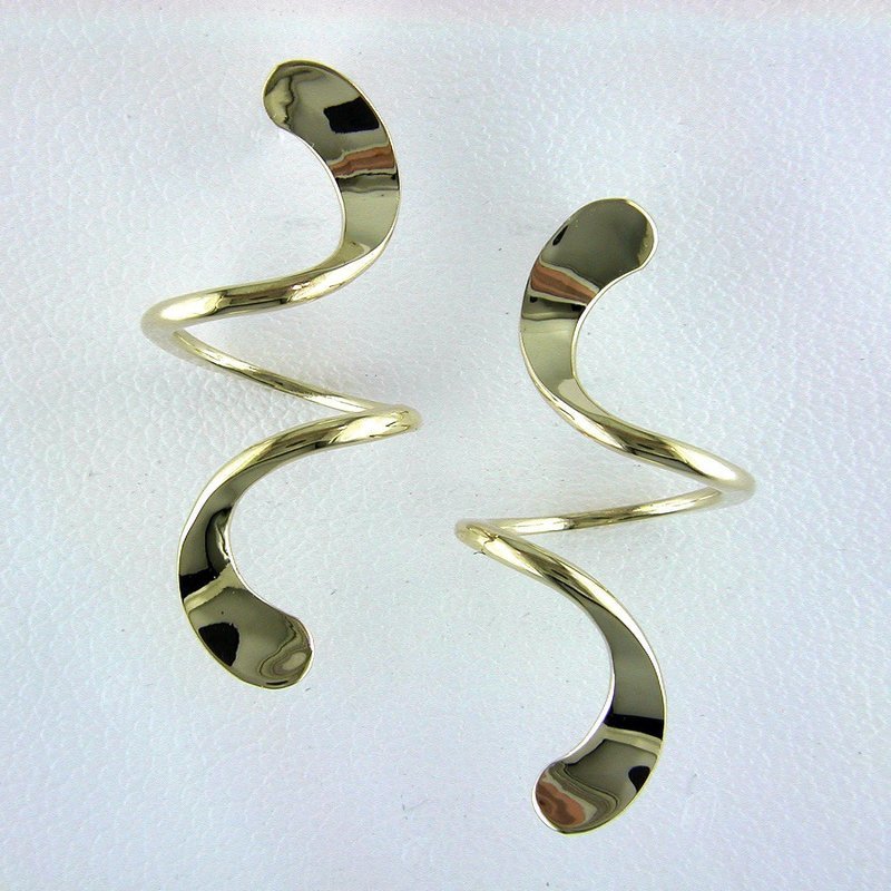 14K Yellow Gold Tornado Earrings