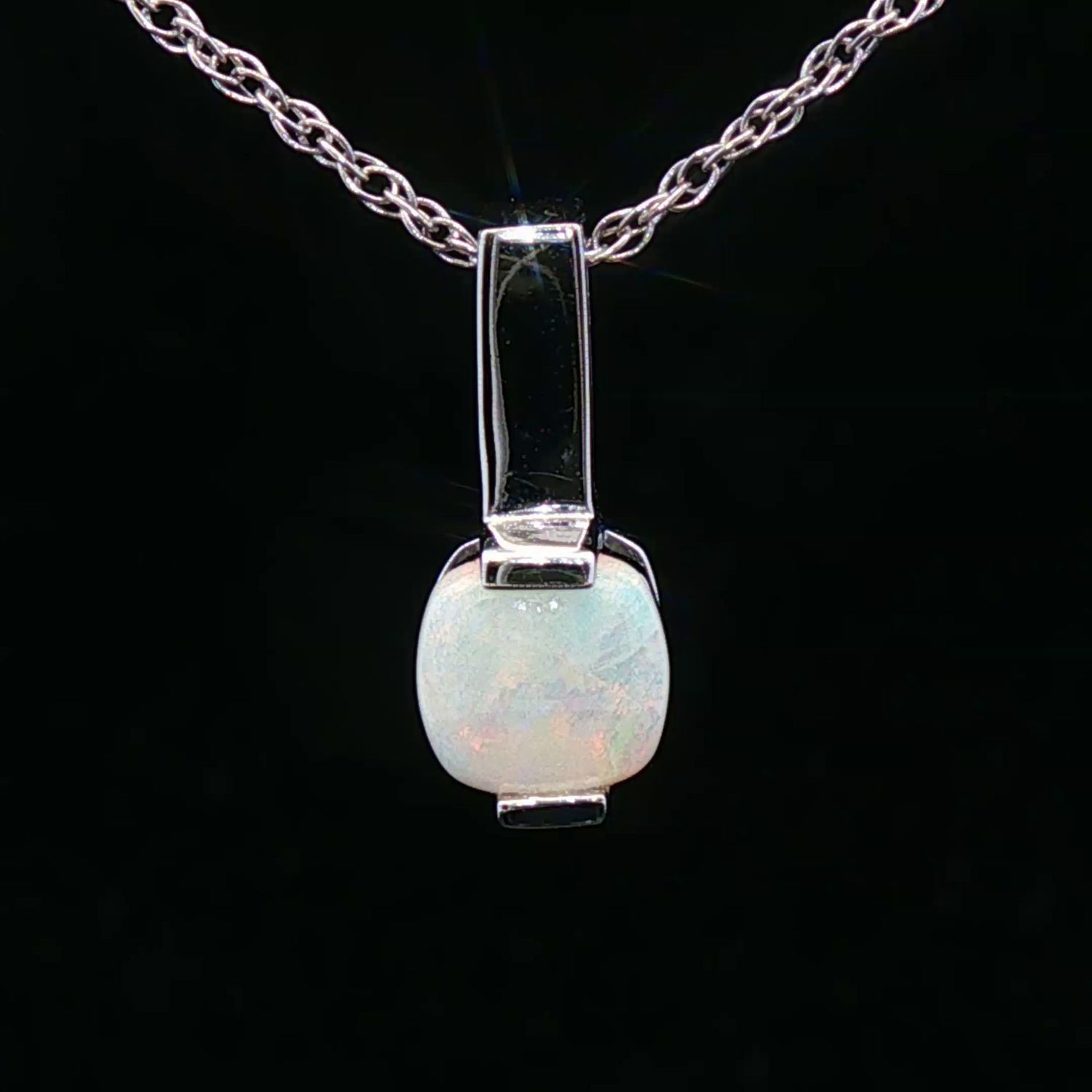 14K White Gold White Opal Pendant 14K White Gold White Opal Pendant