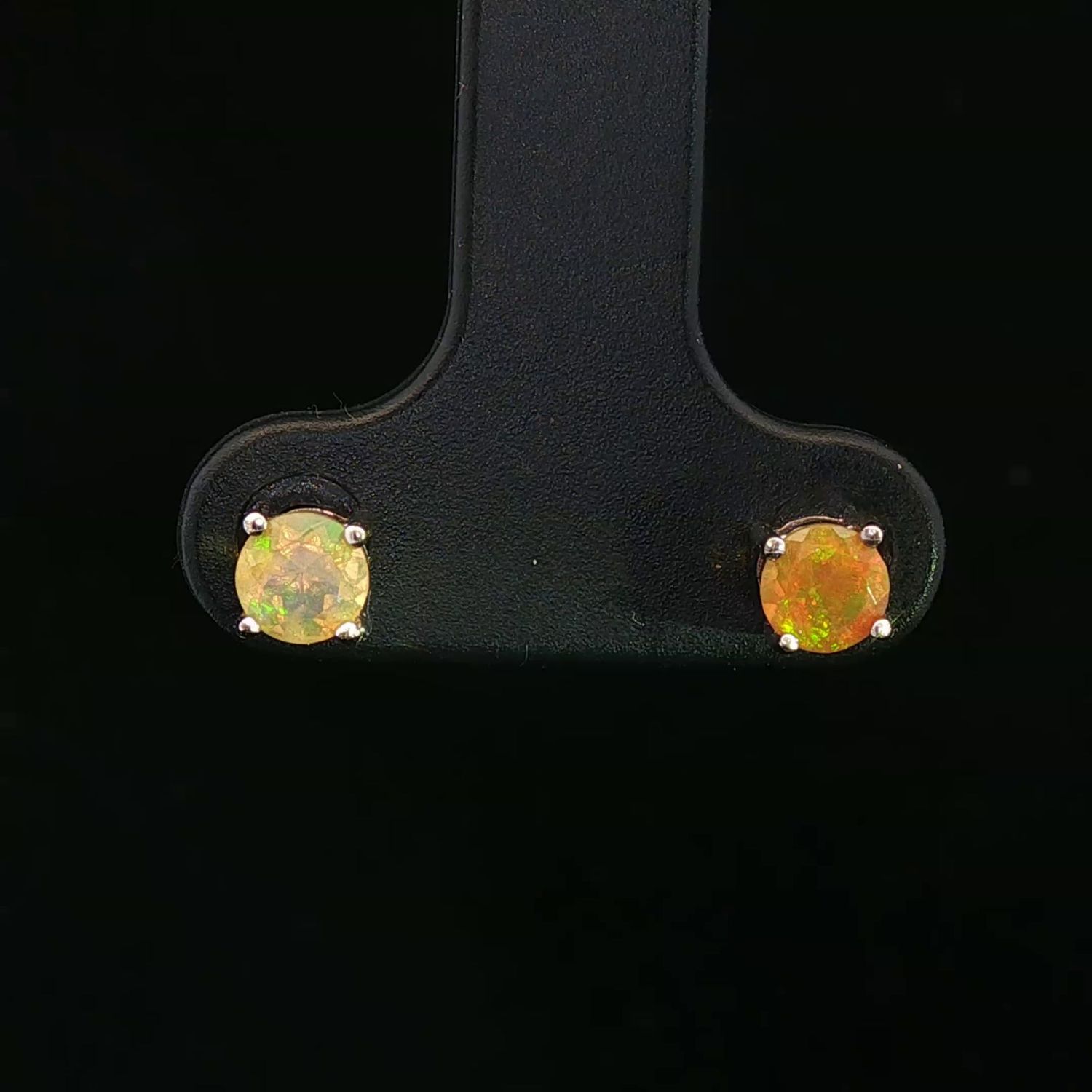 14K White Gold Ethiopian Opal Earrings 14K White Gold Ethiopian Opal Earrings