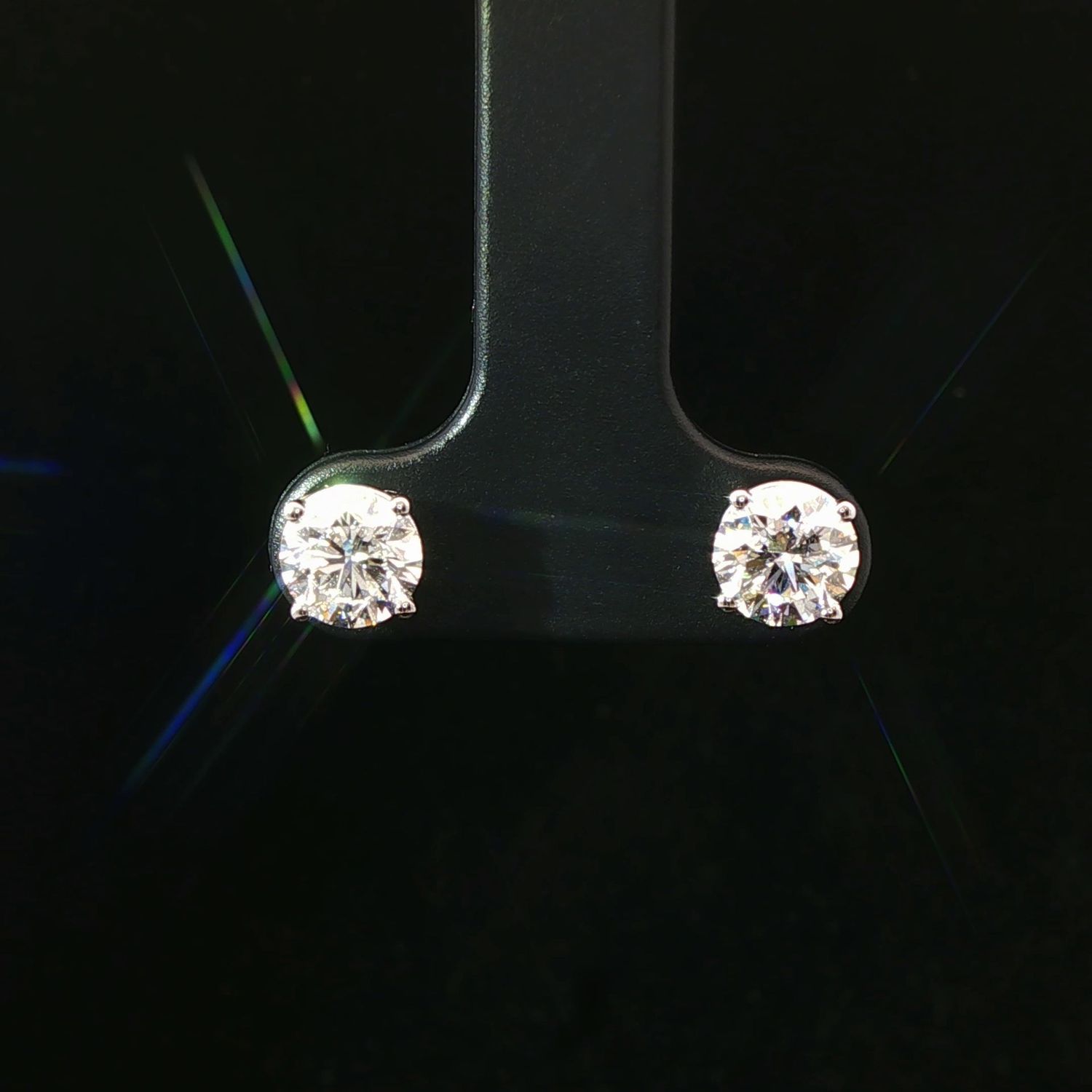14K White Gold 1.5 Ct Lab Diamond Stud Earrings