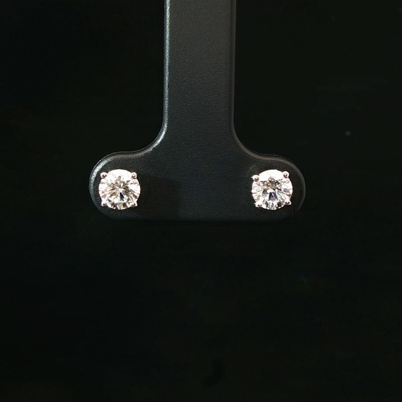 14K White Gold 0.75 Ct Lab Diamond Stud Earrings