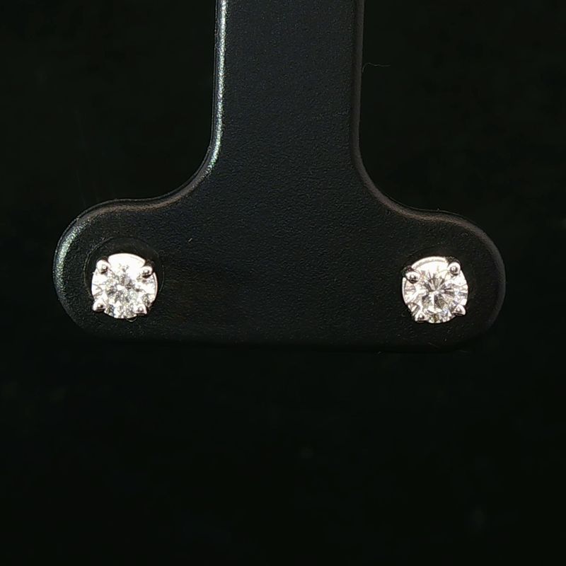14K White Gold 0.33 Ct Natural Diamond Stud Earrings