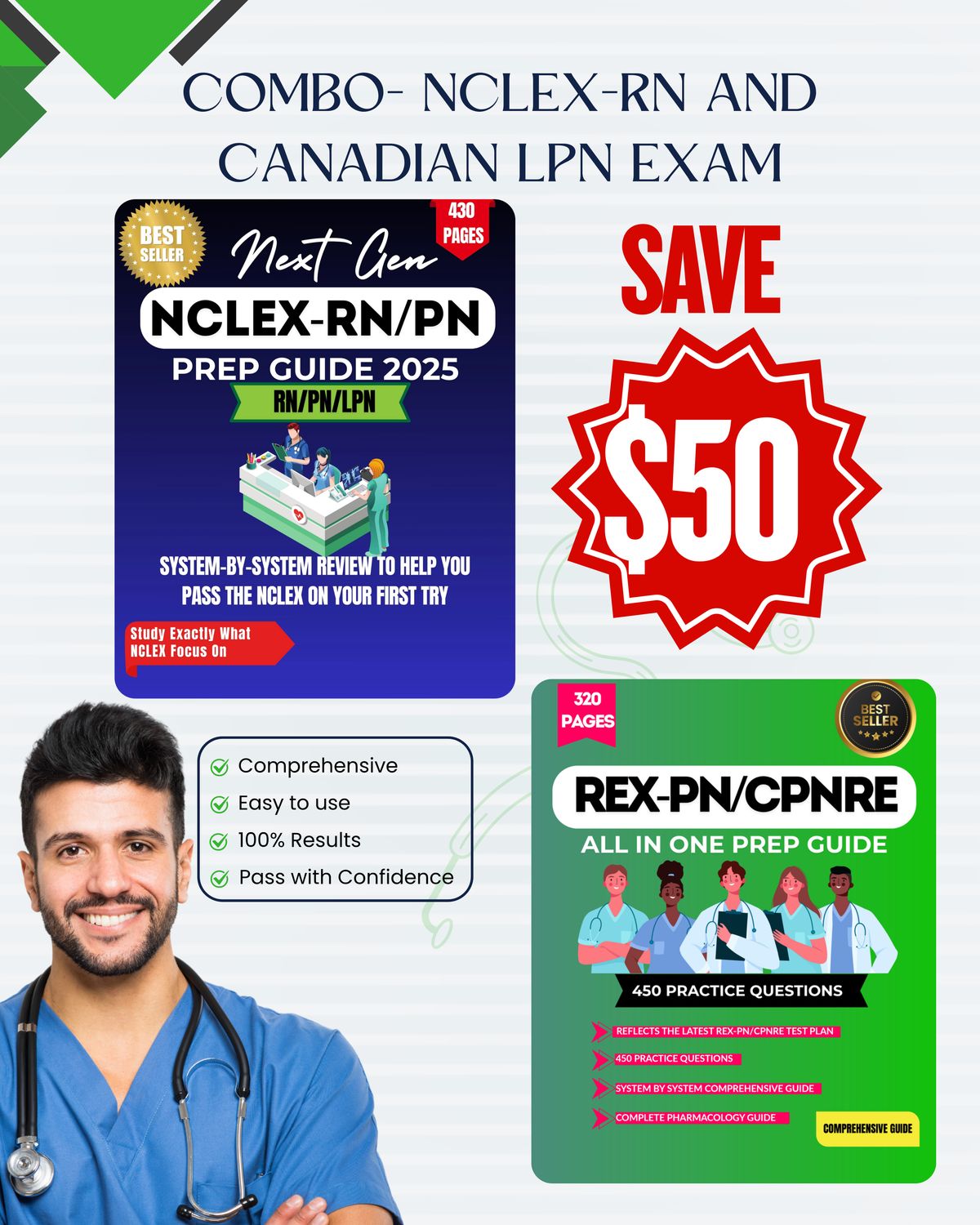 COMBO-Nclex-RN and Canadian ReX-PN/Cpnre Exam