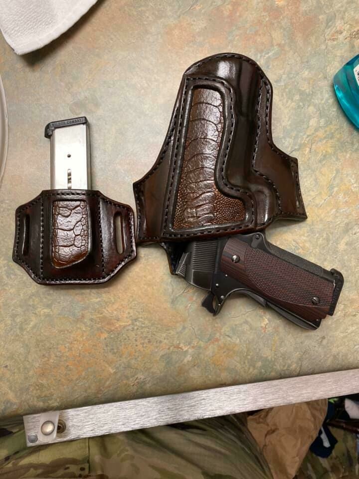 1911 Leather Gun Holster Outside the Waistband