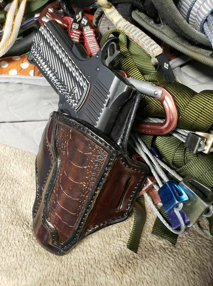 1911 Leather Gun Holster Outside the Waistband