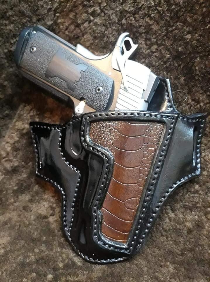 1911 Leather Gun Holster Outside the Waistband