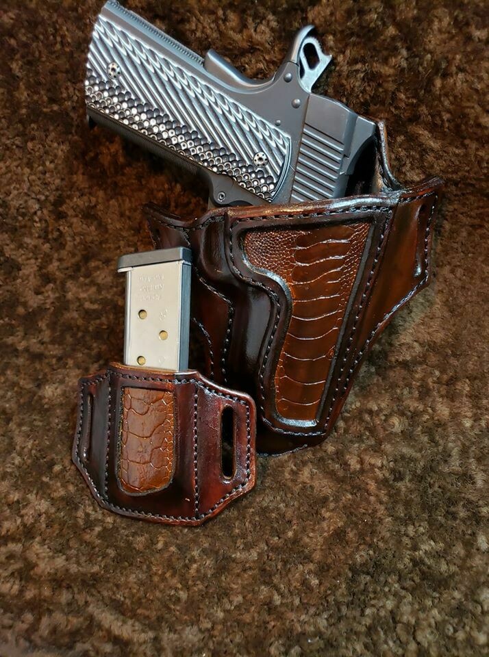 1911 Leather Gun Holster Outside the Waistband