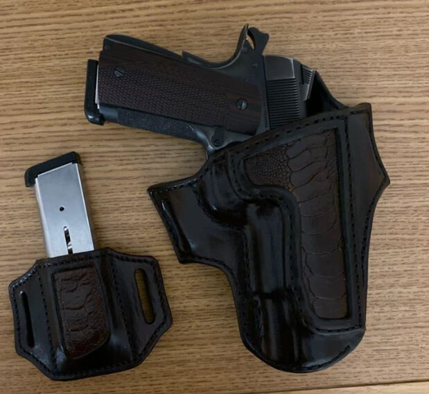 1911 Leather Gun Holster Outside the Waistband