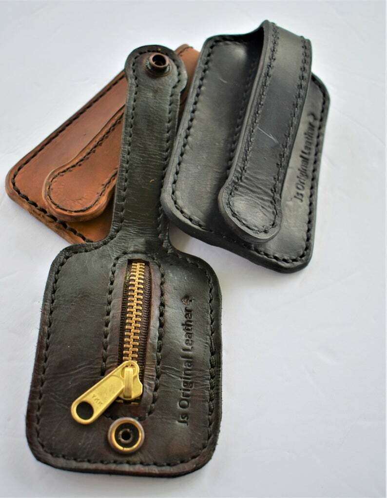 Men&#39;s Coin Bag - Self Defense - Slap Jack - Coin Purse - Coin Bag - Coin Wallet - Leather Coin Bag - belt slide - slapper - self defense