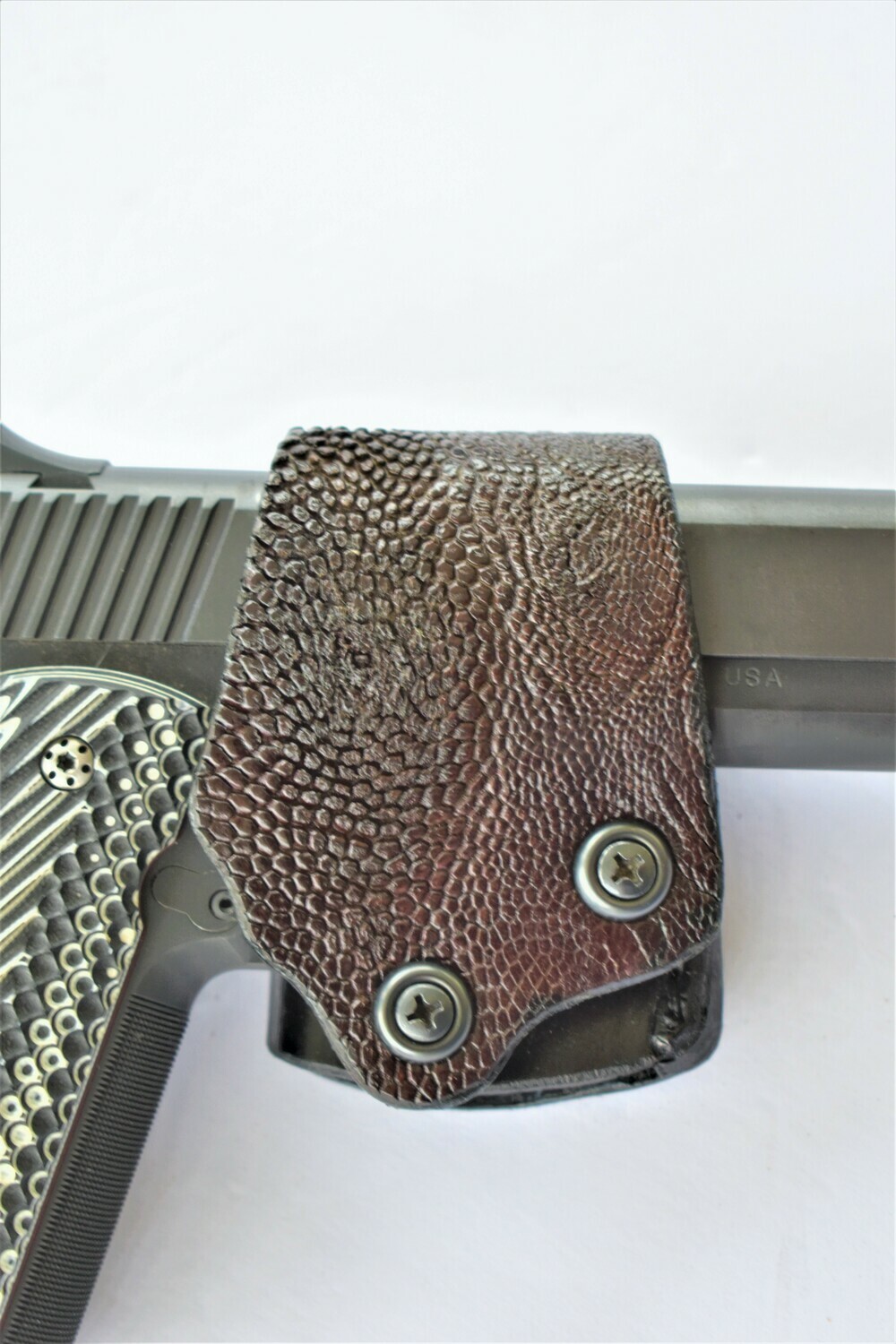 1911 - Yaqui - leather gun holster - belt slide