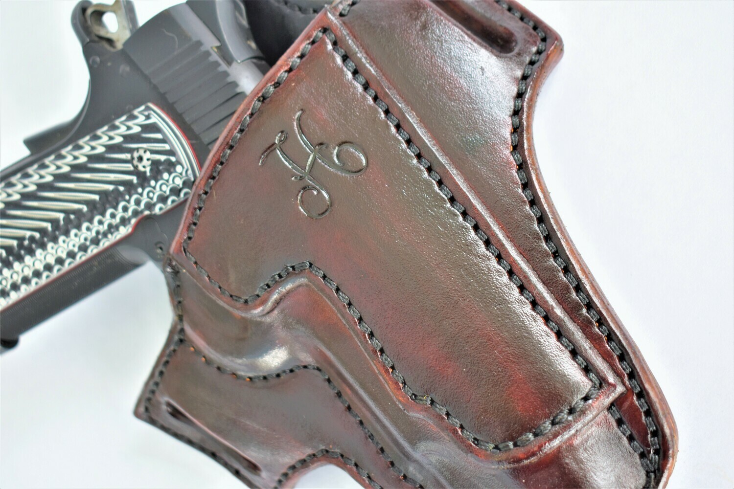 1911 Leather Gun Holster Outside the Waistband