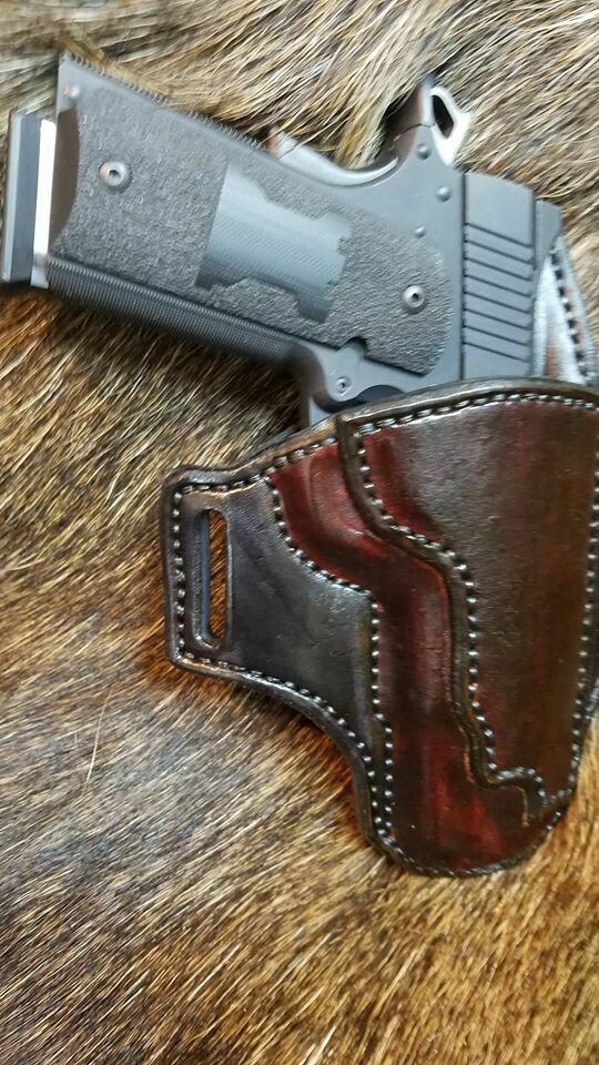 1911 Leather Gun Holster Outside the Waistband