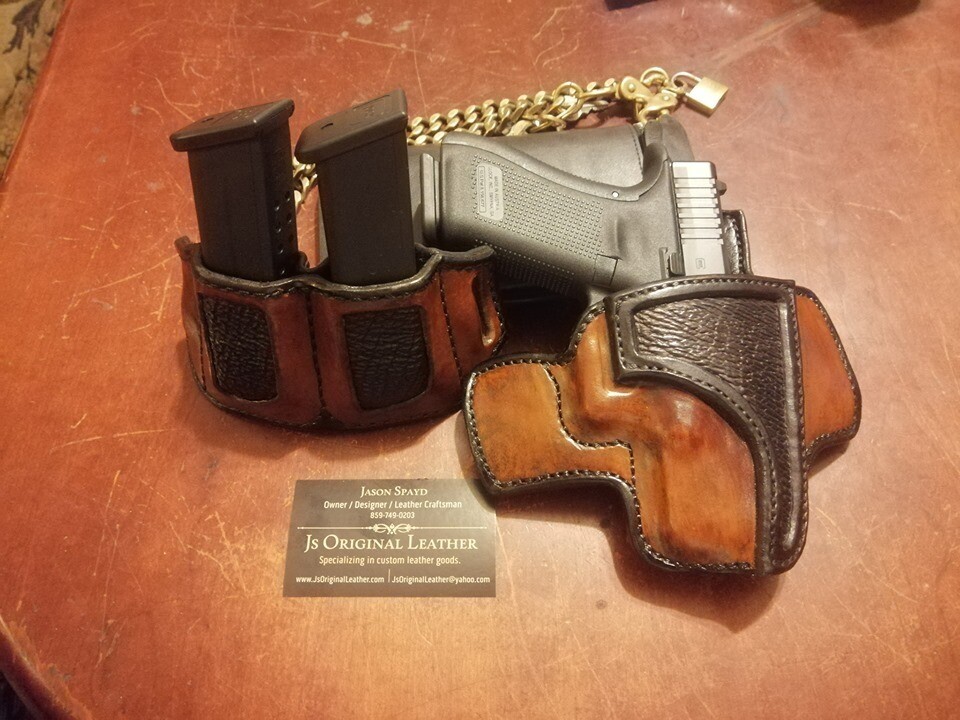 1911 Leather Gun Holster Outside the Waistband