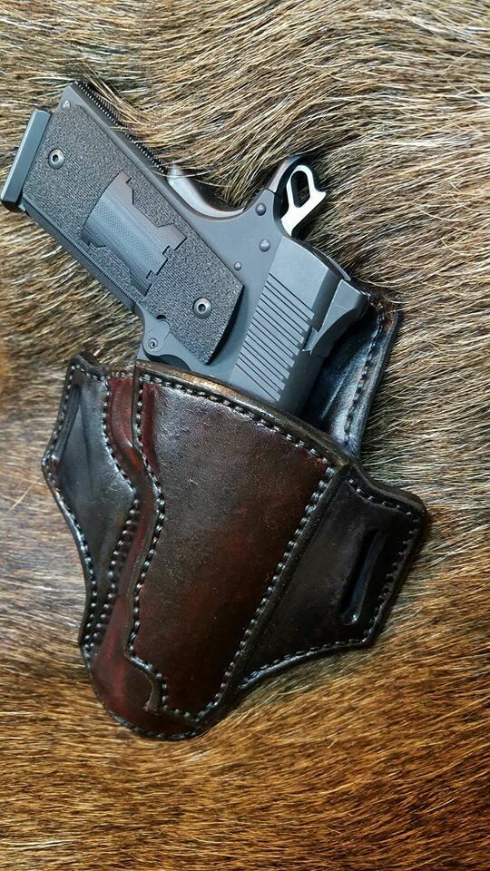 1911 Leather Gun Holster Outside the Waistband