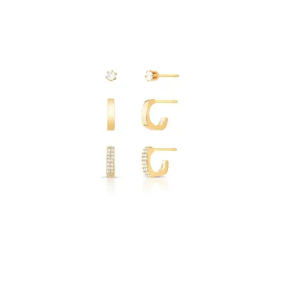 Crystal Trio Hoops