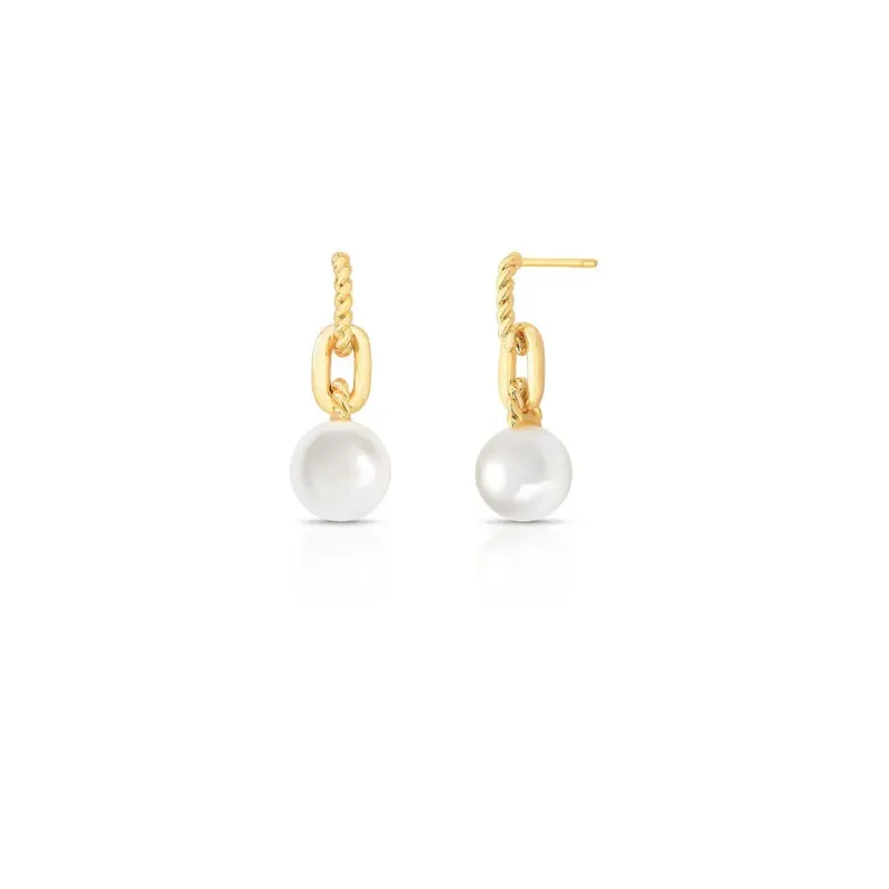 Golden Weave Pearl Drops
