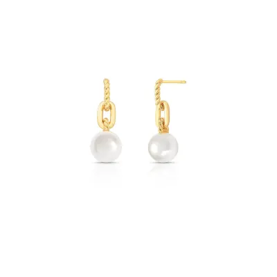 Golden Weave Pearl Drops