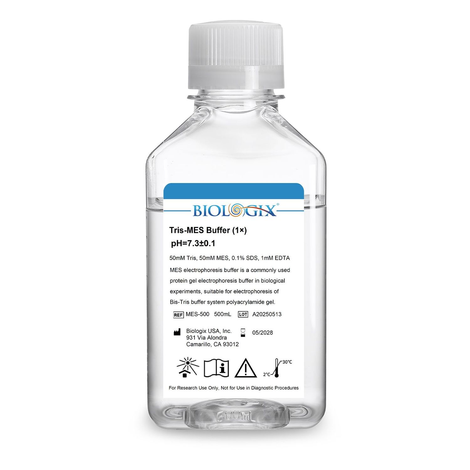 Biologix® TRIS-MES Buffer( 1X ), PH7.3, 500mL/Bottle