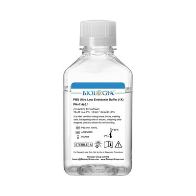 Biologix® PBS Buffer ( 1X ), pH7.4, Sterile, Ultra - low endotoxin, 500mL/Bottle