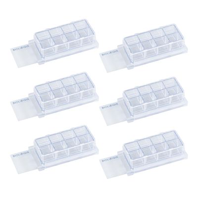 Biologix® Chambered Cell Culture Slides-1/2/4/8 Wells, 6/Pack, 12/Case