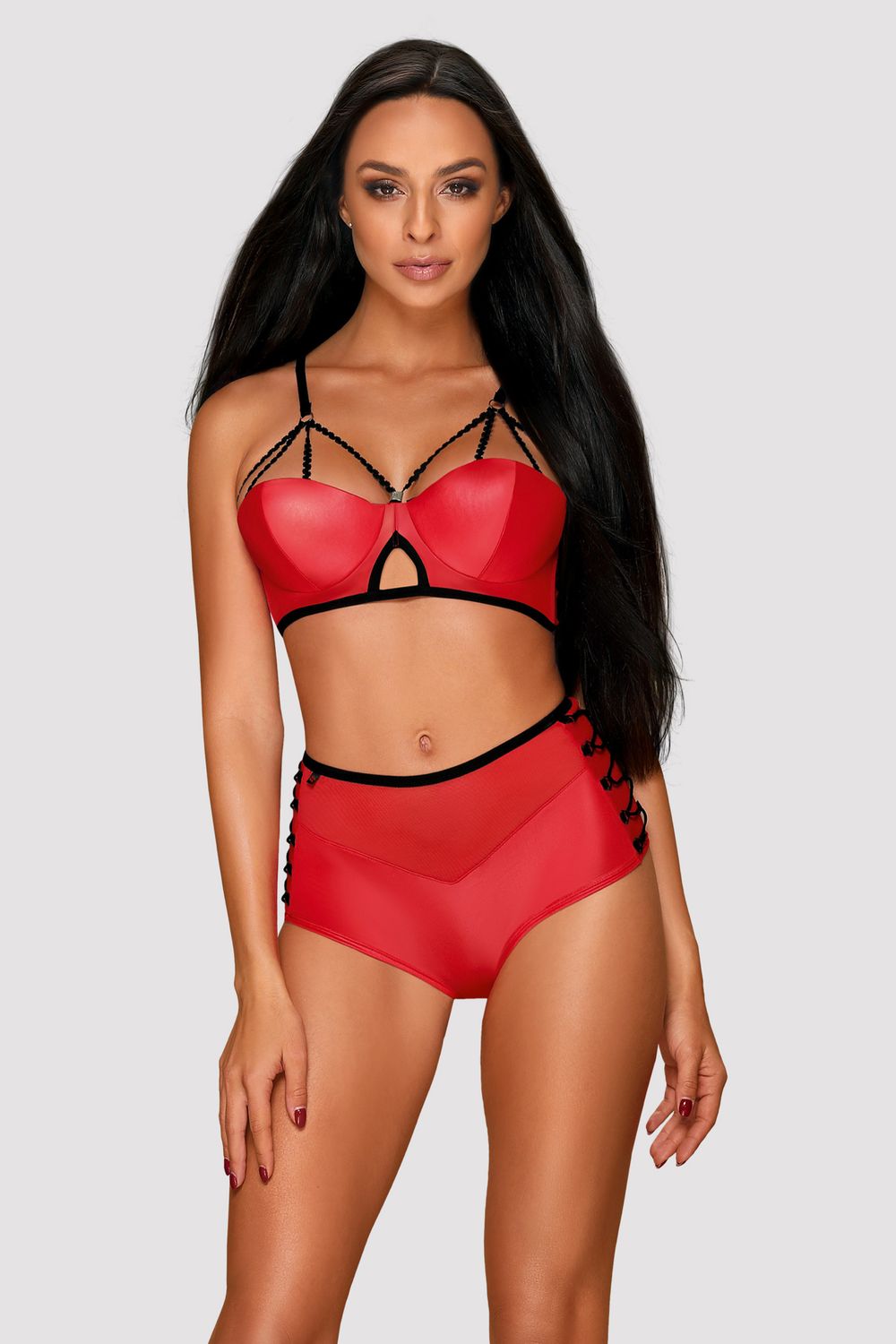 Σετ εσωρούχων LEATHERIA Κόκκινο