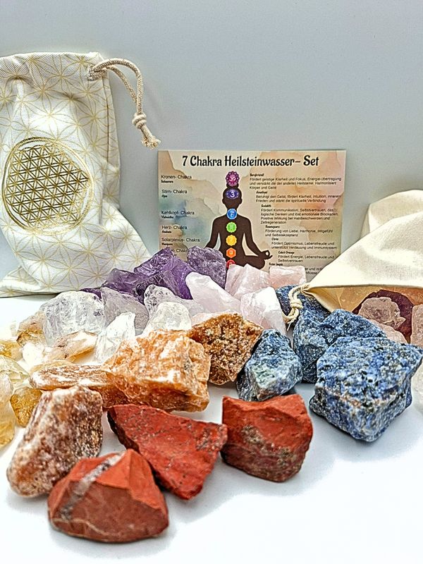 7 Chakra Heilsteinwasser- Set Hum
