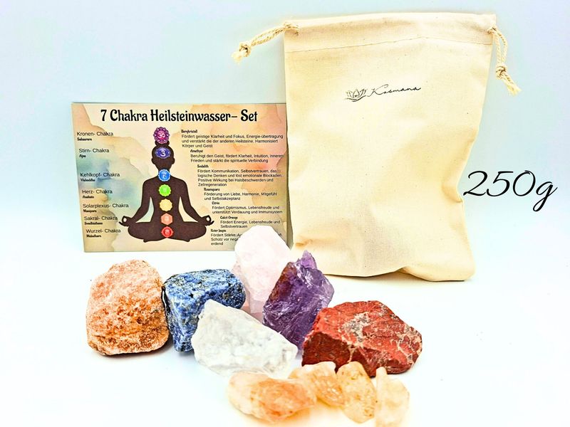 Kleines 7 Chakra Heilsteinwasser- Set Hum